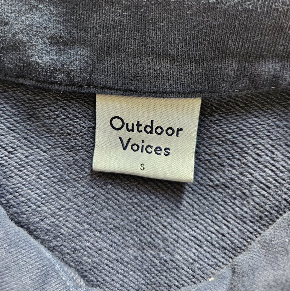 Outdoor Voices - Polo Button Cotton Sweatshirt - Navy Blue - Small - Picture 3 of 5